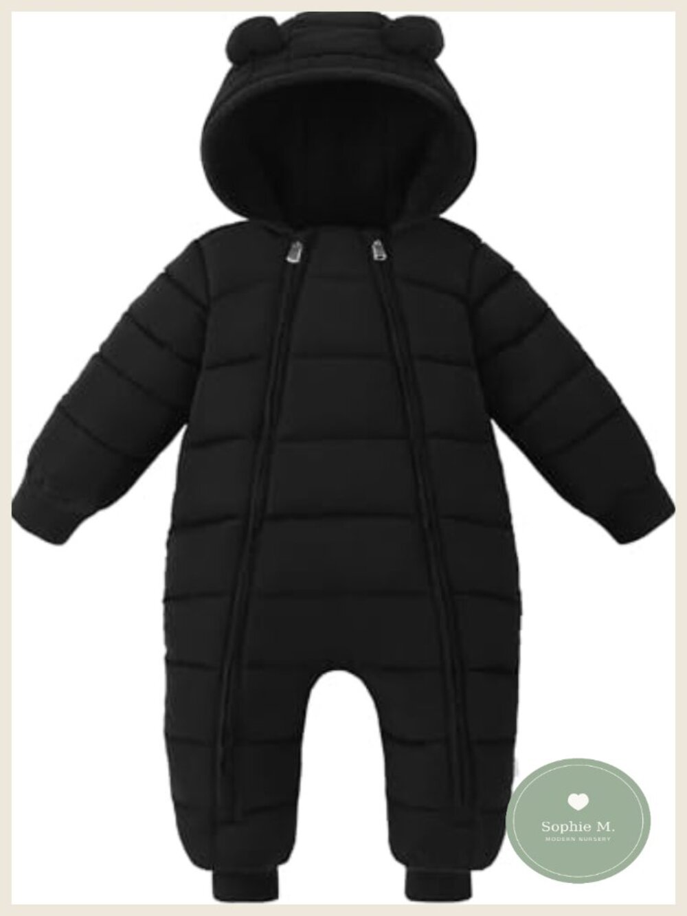 Toddler Snowsuit Baby Winter Coat Hooded Double Zipper Unisex Romper Fleece